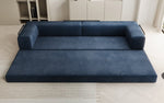 Lade das Bild in den Galerie-Viewer, Luxuriöses XXL Designer Samt Sofa mit Schlaffunktion, Stauraum und Komfort
