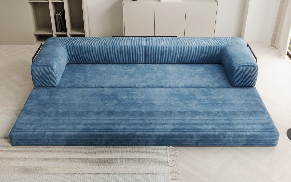 Luxuriöses Designer Cord Sofa XXL: 3-Sitzer mit Schlaffunktion & Stauraum