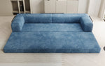 Lade das Bild in den Galerie-Viewer, Luxuriöses Designer Cord Sofa XXL: 3-Sitzer mit Schlaffunktion &amp; Stauraum
