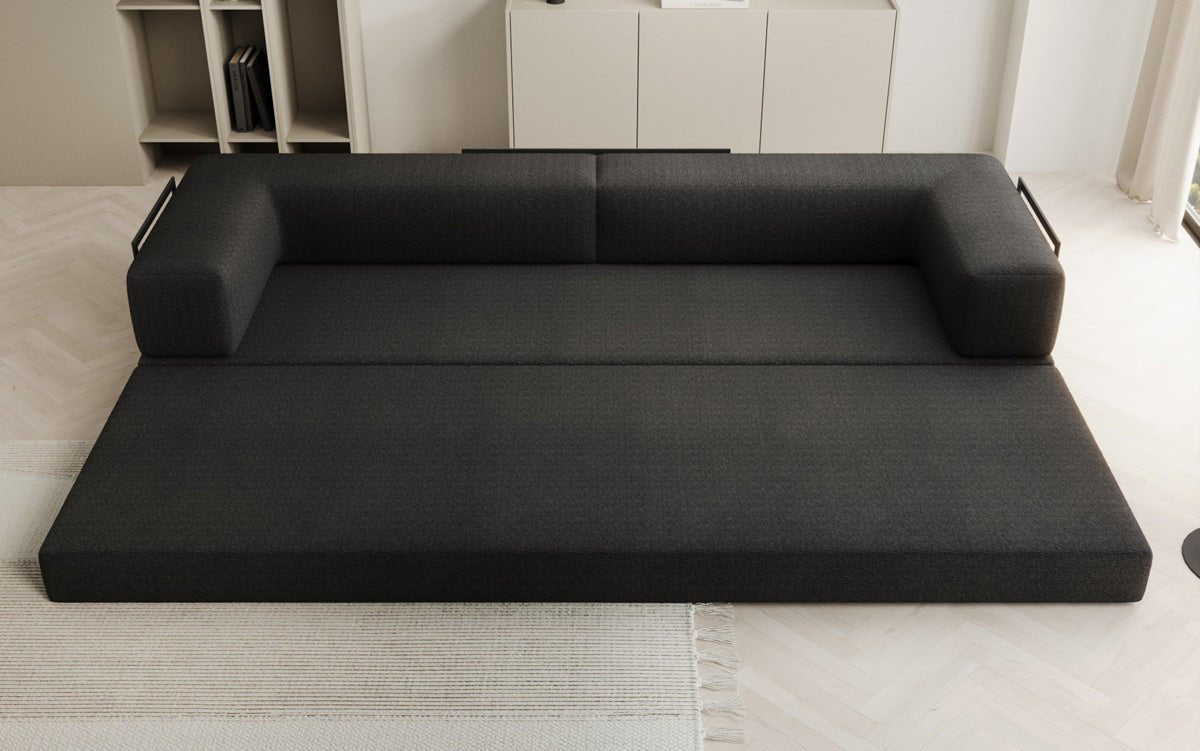 Luxuriöses XXL Designer Bouclé Sofa – 3 Sitzer mit Schlaffunktion & Stauraum