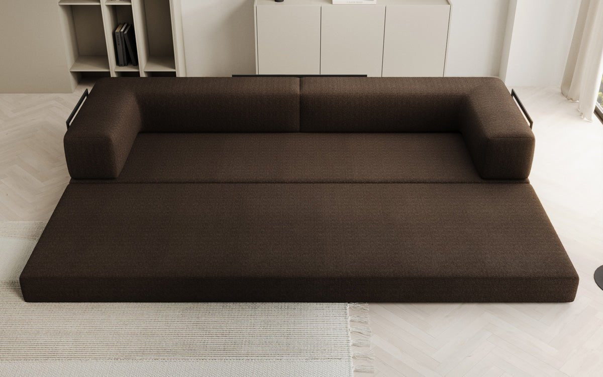 Luxuriöses XXL Designer Bouclé Sofa – 3 Sitzer mit Schlaffunktion & Stauraum