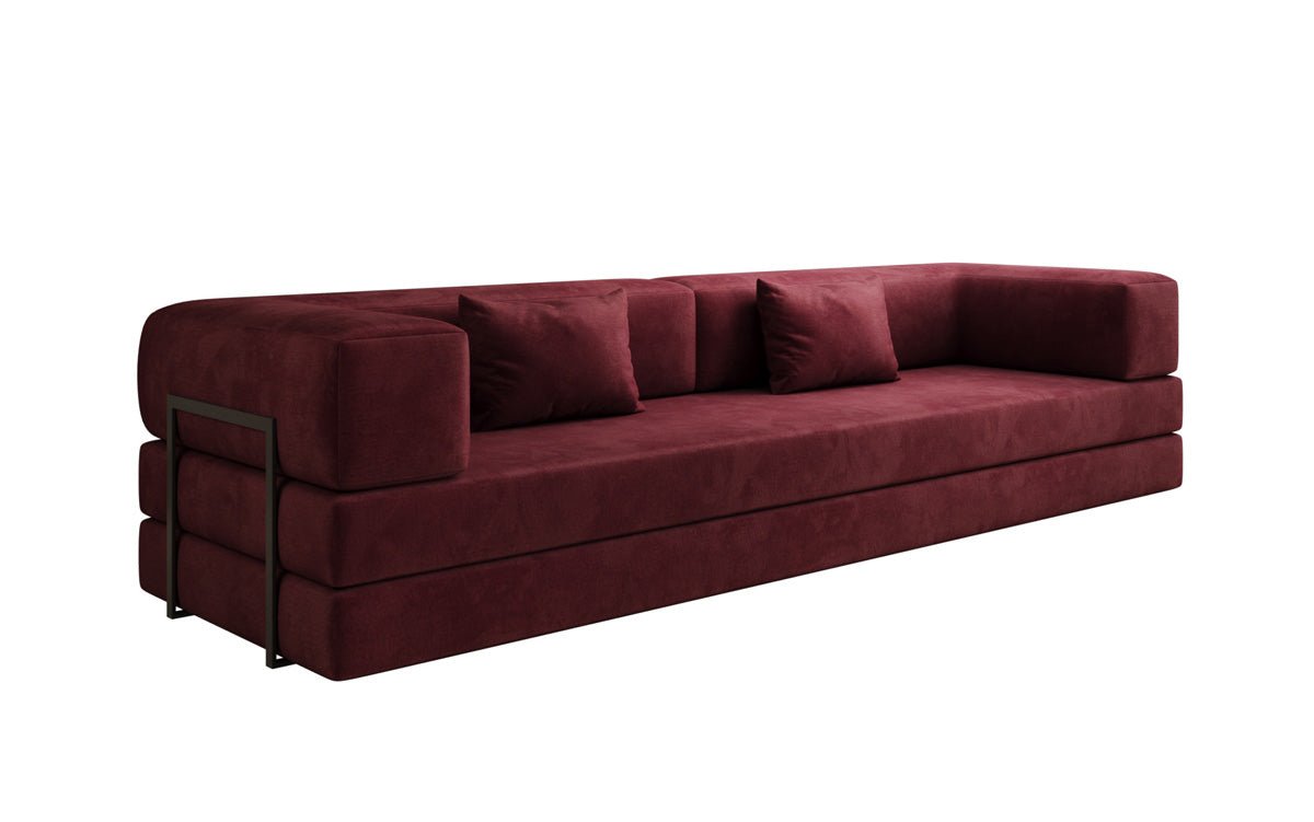 Luxuriöses XXL Designer Samt Sofa mit Schlaffunktion, Stauraum und Komfort
