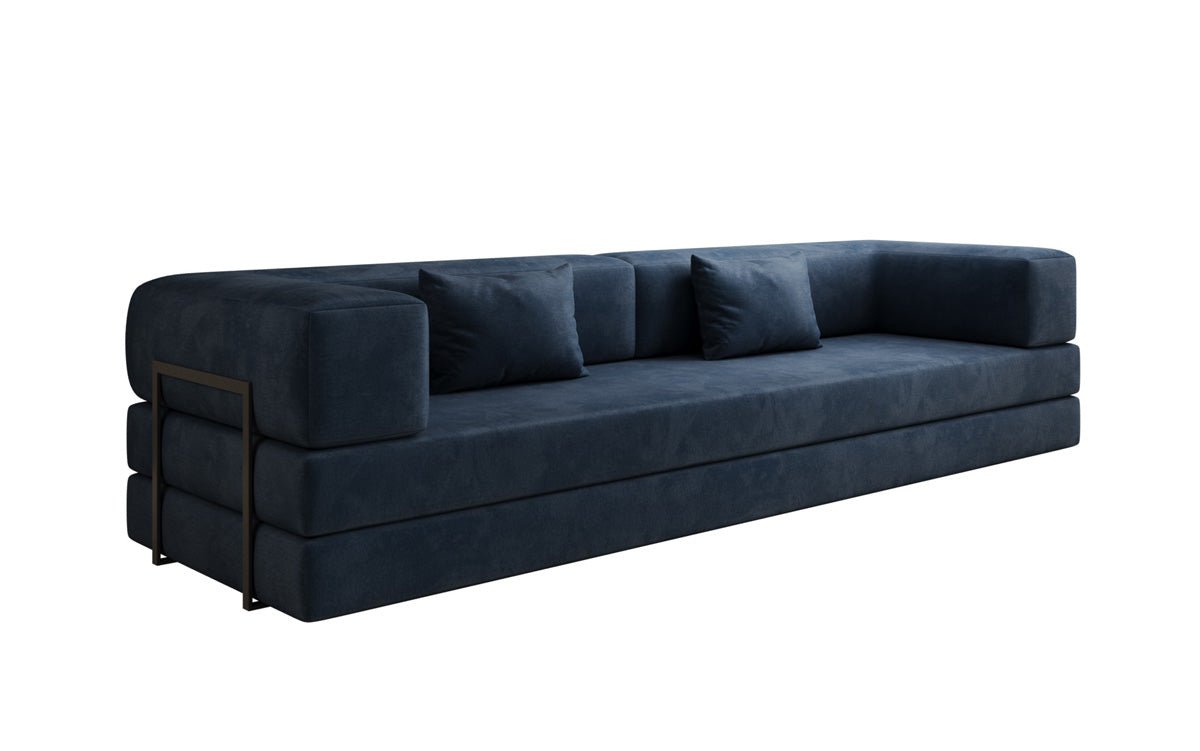 Luxuriöses XXL Designer Samt Sofa mit Schlaffunktion, Stauraum und Komfort