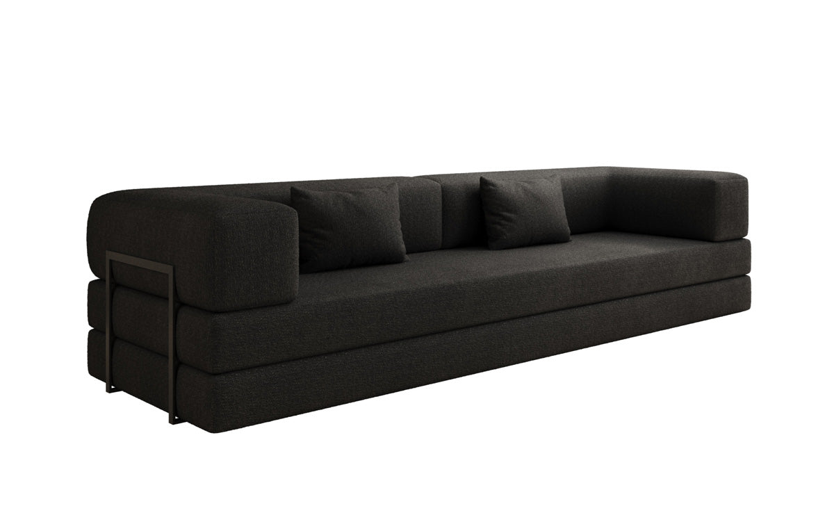 Luxuriöses XXL Bouclé Designer Sofa mit Schlaf- und Stauraumfunktion
