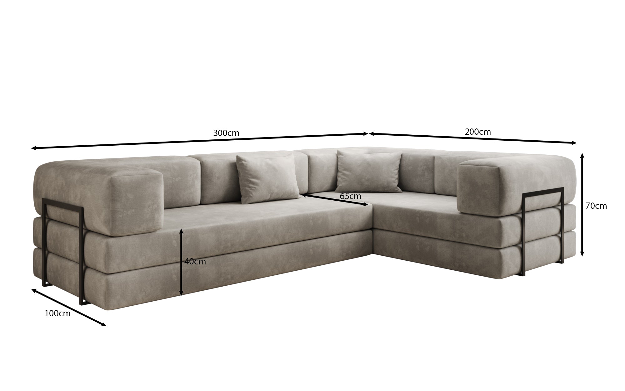 Luxuriöses Samt Ecksofa Lazy L mit Schlaffunktion und cleverem Stauraum