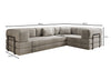 Luxuriöses Samt Ecksofa Lazy L mit Schlaffunktion und cleverem Stauraum
