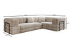 Modernes Designer L-Ecksofa Cord Beige Lounge mit Schlaffunktion Stauraum