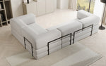 Lade das Bild in den Galerie-Viewer, Luxuriöses Bouclé L-Sofa Lazy L: Schlaffunktion, Stauraum, Komfort, Modernes Design

