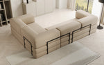 Lade das Bild in den Galerie-Viewer, Luxuriöses Bouclé L-Sofa Lazy L: Schlaffunktion, Stauraum, Komfort, Modernes Design
