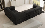 Lade das Bild in den Galerie-Viewer, Luxuriöses Bouclé L-Sofa Lazy L: Schlaffunktion, Stauraum, Komfort, Modernes Design
