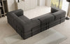 Luxuriöses Bouclé L-Sofa Lazy L: Schlaffunktion, Stauraum, Komfort, Modernes Design