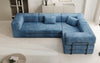 Modernes Designer L-Sofa: Komfortables Cord-Ecksofa mit Schlaffunktion und Stauraum