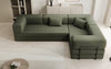 Luxuriöses Bouclé L-Sofa Lazy L: Schlaffunktion, Stauraum, Komfort, Modernes Design