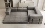 Lade das Bild in den Galerie-Viewer, Luxuriöses Samt Ecksofa Lazy L mit Schlaffunktion und cleverem Stauraum
