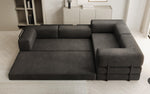 Lade das Bild in den Galerie-Viewer, Luxuriöses Samt Ecksofa Lazy L mit Schlaffunktion und cleverem Stauraum

