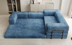 Lade das Bild in den Galerie-Viewer, Modernes Designer L-Ecksofa Cord Beige Lounge mit Schlaffunktion Stauraum
