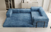 Modernes Designer L-Sofa: Komfortables Cord-Ecksofa mit Schlaffunktion und Stauraum