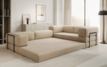 Lade das Bild in den Galerie-Viewer, Luxuriöses Bouclé L-Sofa Lazy L: Schlaffunktion, Stauraum, Komfort, Modernes Design
