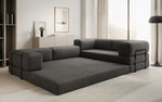 Lade das Bild in den Galerie-Viewer, Luxuriöses Bouclé L-Sofa Lazy L: Schlaffunktion, Stauraum, Komfort, Modernes Design
