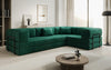 Luxuriöses Samt Ecksofa Lazy L mit Schlaffunktion und cleverem Stauraum