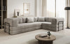 Luxuriöses Samt Ecksofa Lazy L mit Schlaffunktion und cleverem Stauraum