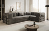 Luxuriöses Samt Ecksofa Lazy L mit Schlaffunktion und cleverem Stauraum