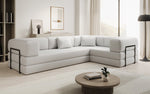 Lade das Bild in den Galerie-Viewer, Luxuriöses Bouclé L-Sofa Lazy L: Schlaffunktion, Stauraum, Komfort, Modernes Design
