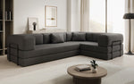 Lade das Bild in den Galerie-Viewer, Luxuriöses Bouclé L-Sofa Lazy L: Schlaffunktion, Stauraum, Komfort, Modernes Design
