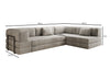Luxuriöses L-förmiges Samt Designer Sofa mit Schlaffunktion und Stauraum