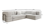 Lade das Bild in den Galerie-Viewer, Luxuriöses L-förmiges Bouclé-Sofa mit Schlaffunktion und Stauraum
