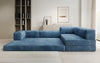 Luxuriöses Designer L-Sofa Lazy aus Cordstoff mit Schlaffunktion und Stauraum