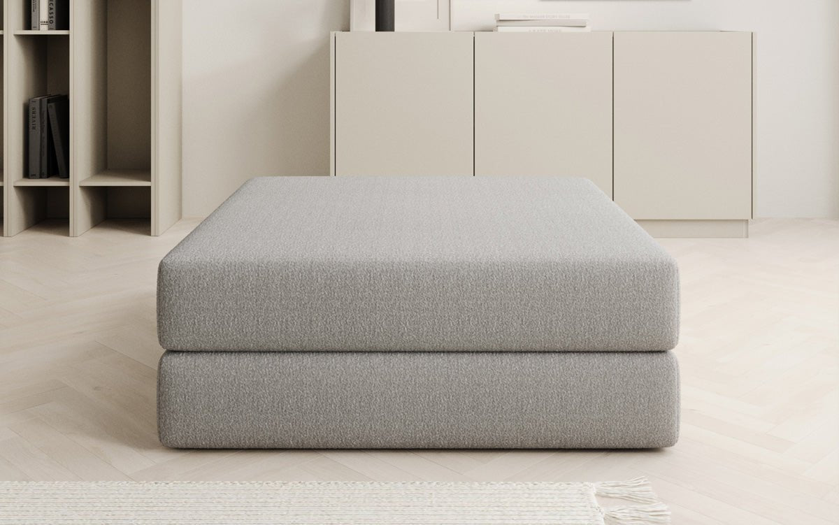 Gemütlicher Lazy Bouclé Beistellhocker mit Stauraum und Schlaffunktion – Mehrfarbig