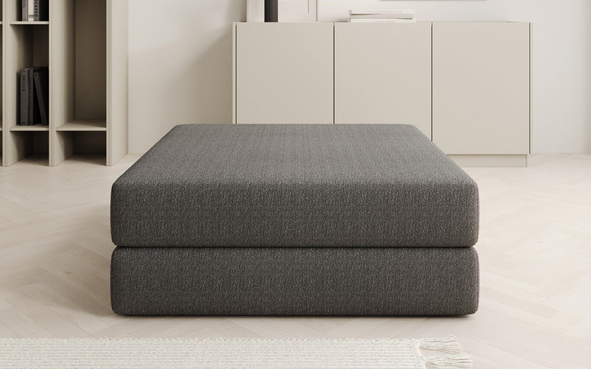 Gemütlicher Lazy Bouclé Beistellhocker mit Stauraum und Schlaffunktion – Mehrfarbig