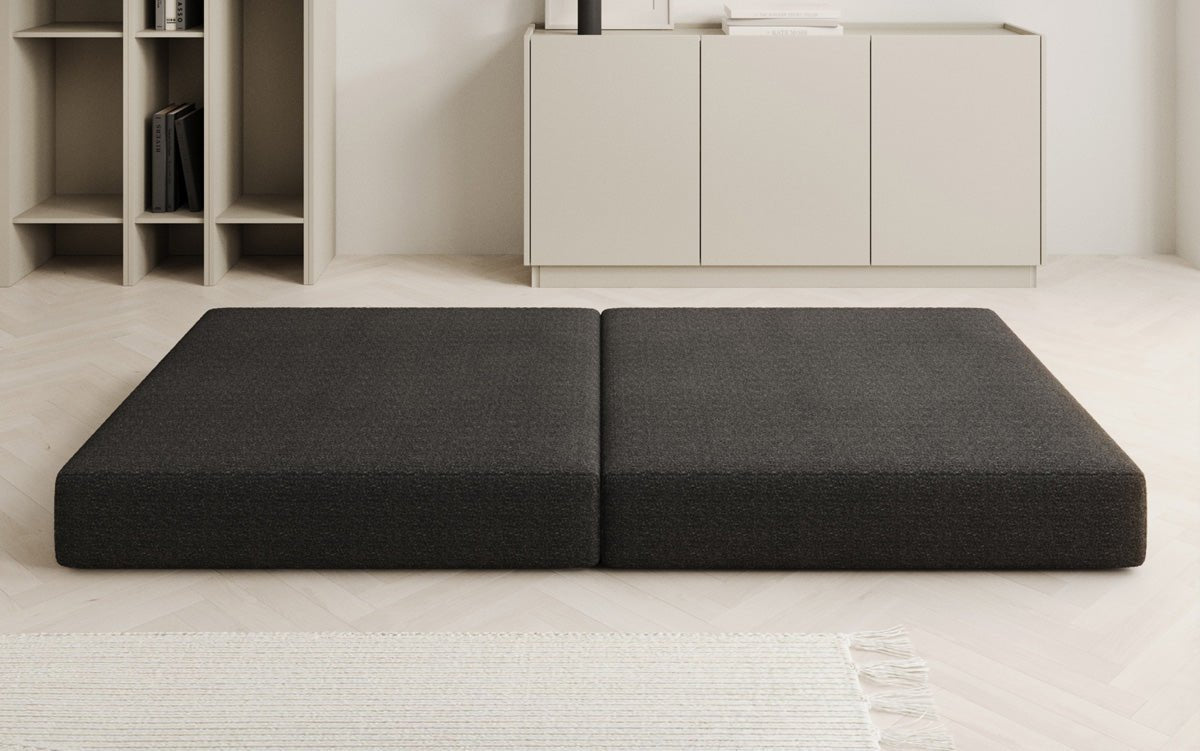 Gemütlicher Lazy Bouclé Beistellhocker mit Stauraum und Schlaffunktion – Mehrfarbig