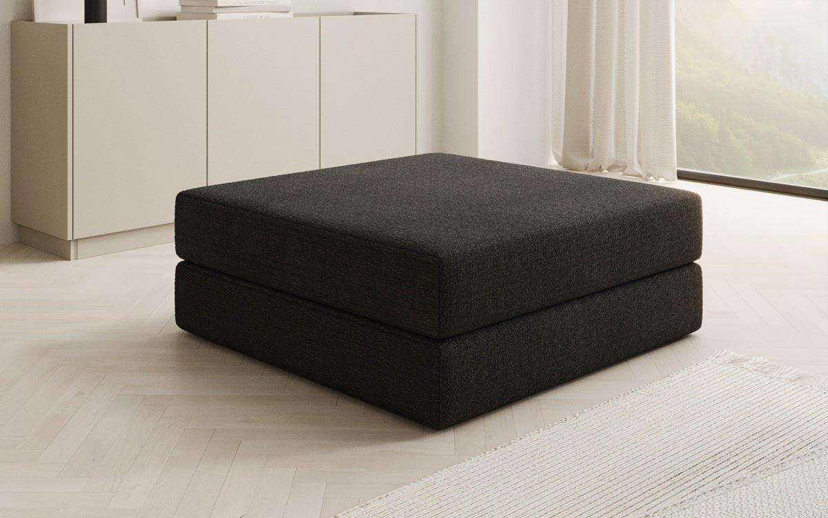 Gemütlicher Lazy Bouclé Beistellhocker mit Stauraum und Schlaffunktion – Mehrfarbig