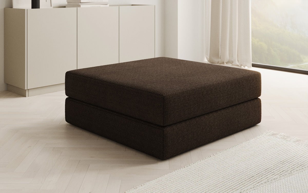 Gemütlicher Lazy Bouclé Beistellhocker mit Stauraum und Schlaffunktion – Mehrfarbig