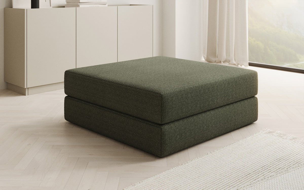 Gemütlicher Lazy Bouclé Beistellhocker mit Stauraum und Schlaffunktion – Mehrfarbig