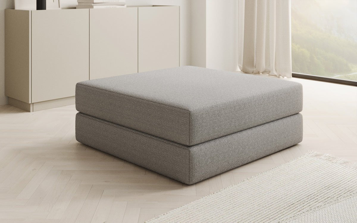 Gemütlicher Lazy Bouclé Beistellhocker mit Stauraum und Schlaffunktion – Mehrfarbig