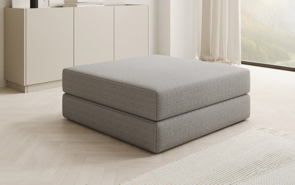 Gemütlicher Lazy Bouclé Beistellhocker mit Stauraum und Schlaffunktion – Mehrfarbig