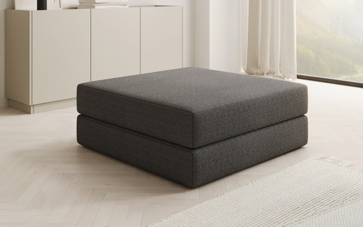Gemütlicher Lazy Bouclé Beistellhocker mit Stauraum und Schlaffunktion – Mehrfarbig