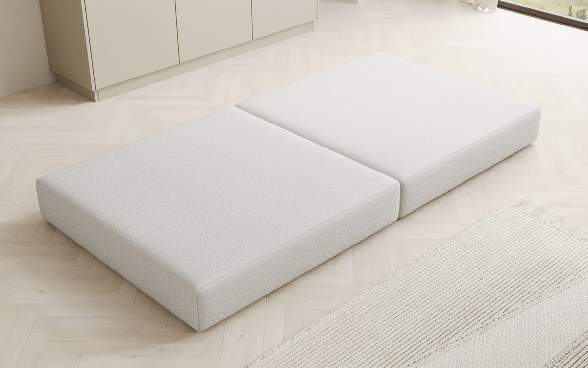 Gemütlicher Lazy Bouclé Beistellhocker mit Stauraum und Schlaffunktion – Mehrfarbig