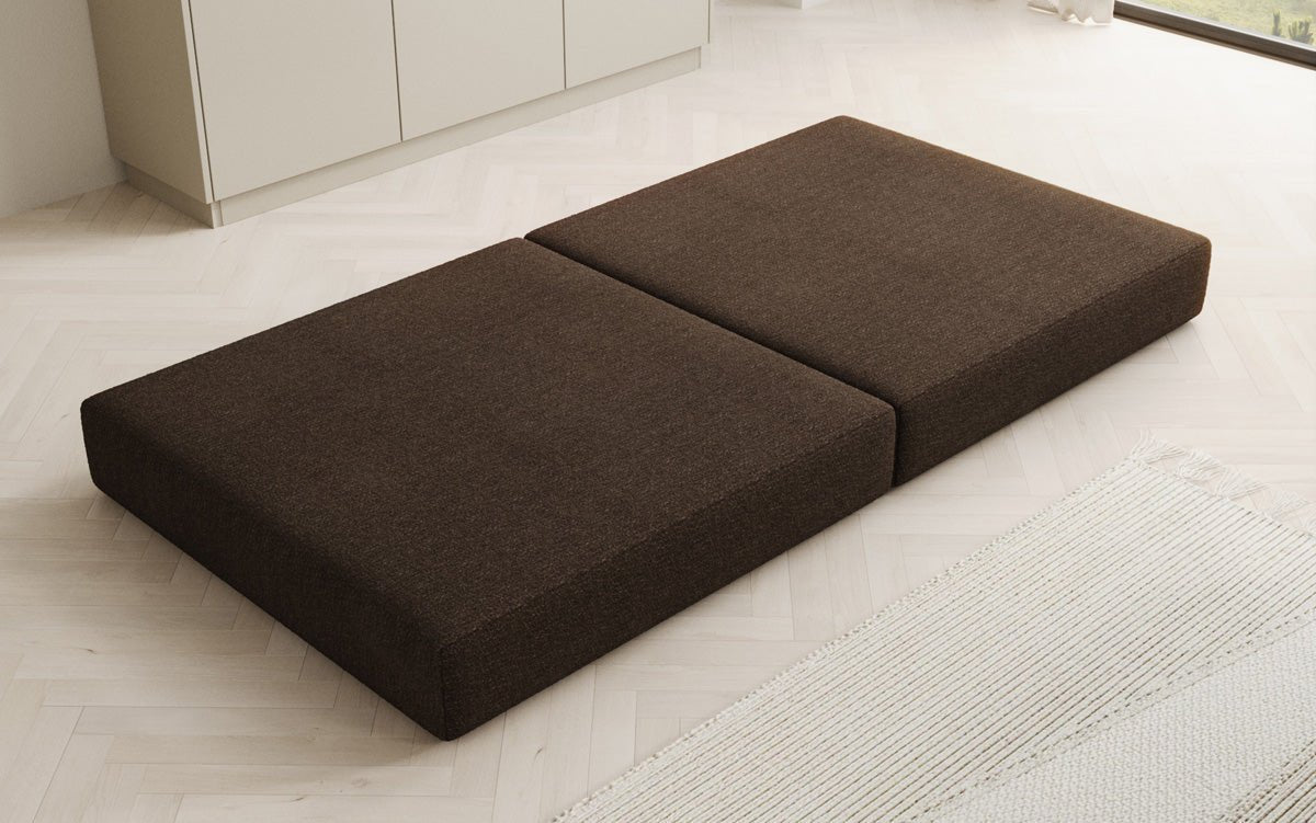 Gemütlicher Lazy Bouclé Beistellhocker mit Stauraum und Schlaffunktion – Mehrfarbig