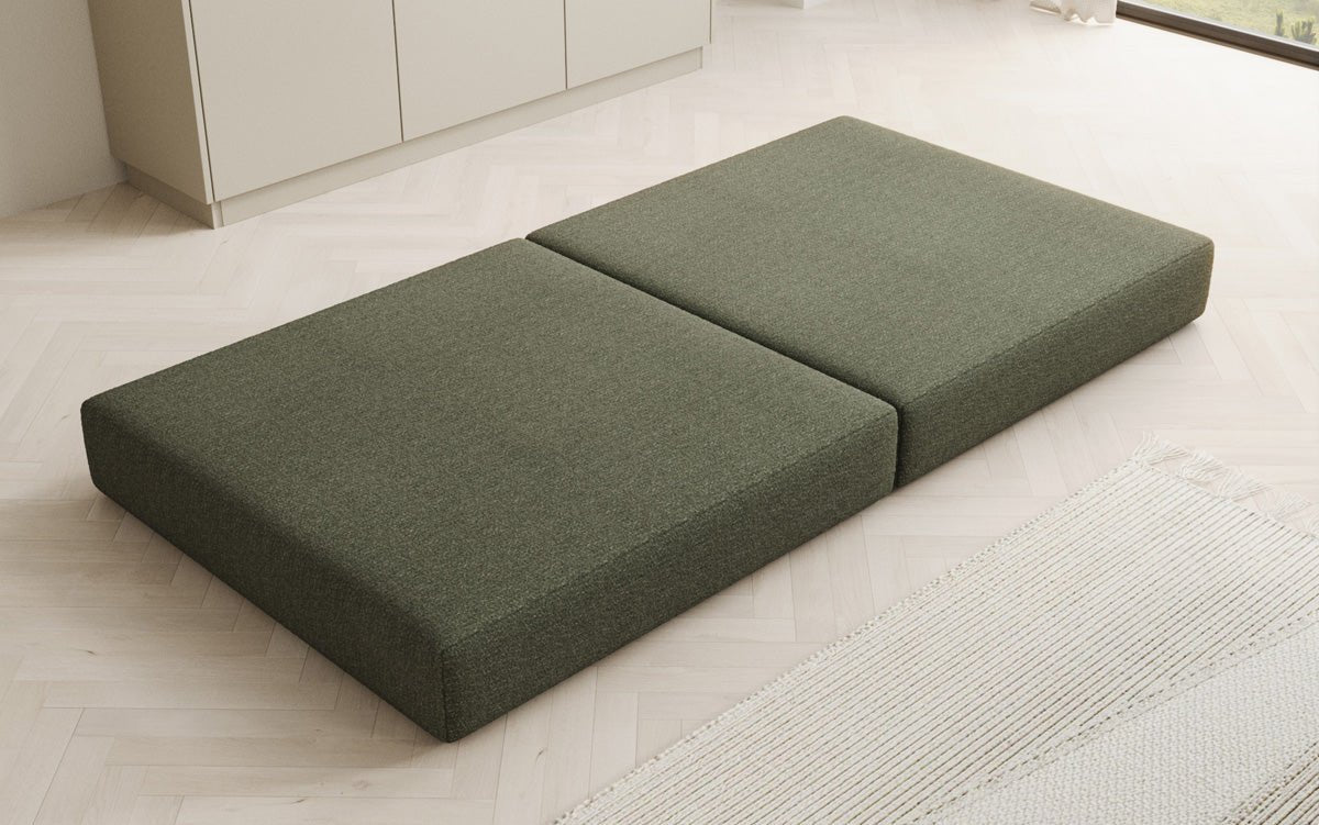 Gemütlicher Lazy Bouclé Beistellhocker mit Stauraum und Schlaffunktion – Mehrfarbig