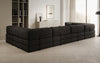 Luxuriöses U-förmiges Designer-Sofa aus Samt mit Schlaffunktion und Stauraum