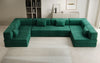 Luxuriöses U-förmiges Designer-Sofa aus Samt mit Schlaffunktion und Stauraum