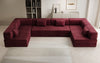 Luxuriöses U-förmiges Designer-Sofa aus Samt mit Schlaffunktion und Stauraum