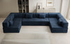 Luxuriöses U-förmiges Designer-Sofa aus Samt mit Schlaffunktion und Stauraum