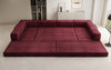 Luxuriöses U-förmiges Designer-Sofa aus Samt mit Schlaffunktion und Stauraum