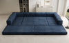 Luxuriöses U-förmiges Designer-Sofa aus Samt mit Schlaffunktion und Stauraum