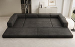 Lade das Bild in den Galerie-Viewer, Luxuriöses U-förmiges Designer-Sofa aus Samt mit Schlaffunktion und Stauraum
